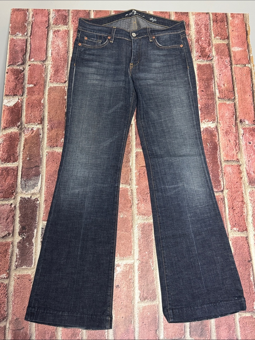 7 For All Mankind Dark Blue Flare Jeans